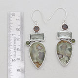 Rainforest Jasper With Multistone Silver Earrings