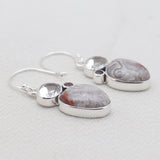 Crazy Lace Agate Silver Designer Earrings