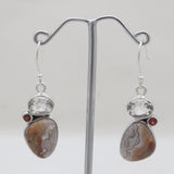 Crazy Lace Agate Silver Designer Earrings