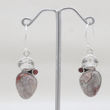 Crazy Lace Agate Silver Designer Earrings