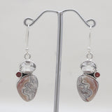 Crazy Lace Agate Silver Designer Earrings