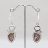 Crazy Lace Agate Silver Designer Earrings