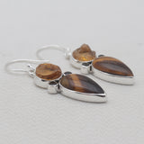 Tiger Eye Silver Earrings