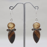 Tiger Eye Silver Earrings