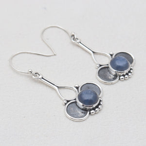 Blue Kyanite Silver Designer Earrings