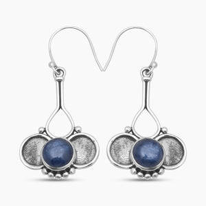 Blue Kyanite Silver Designer Earrings