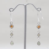 Multi-Tourmaline Silver Drop Earrings