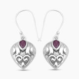 925 Sterling Silver Ruby Earrings