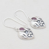 925 Sterling Silver Ruby Earrings
