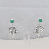 Green Onyx Silver Earrings