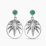 Green Onyx Silver Earrings