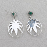 Green Onyx Silver Earrings