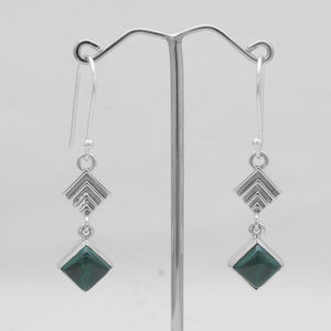 Malachite Silver Earrings