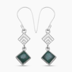 Malachite Silver Earrings