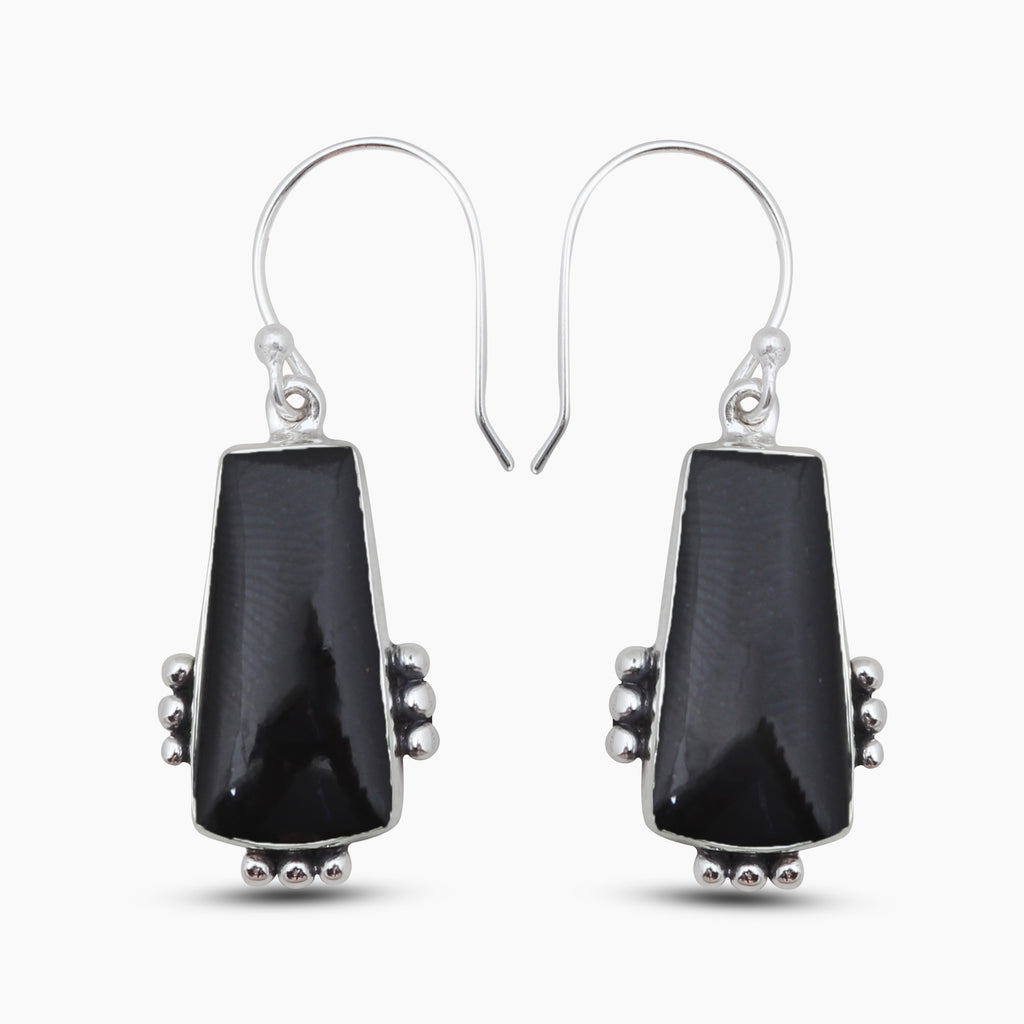 925 Silver Black Onyx Earrings