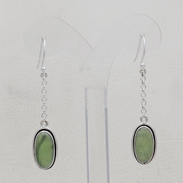 925 Silver Nephrite Jade Earrings