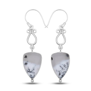 925 Sterling Silver Dendritic Opal Earrings
