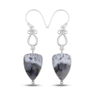 925 Sterling Silver Dendritic Opal Earrings