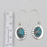 Blue Copper Turquoise Silver Pendant Set