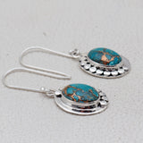 Blue Copper Turquoise Silver Pendant Set