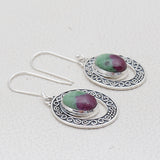 Ruby Zoisite Silver Pendant Set