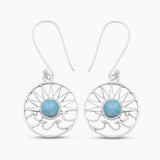 925 Sterling Silver Larimar Pendant Set