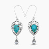 Boulder Turquoise Silver Pendant Set