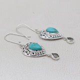 Boulder Turquoise Silver Pendant Set