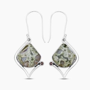 Rainforest jasper Silver Pendant Sets