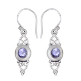 Garnet Silver Earrings