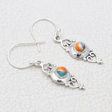 Turquoise Spiny Oyster Silver Earrings