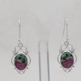 925 Silver Ruby Zoisite Ring & Earrings Set