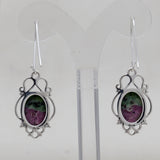 925 Silver Ruby Zoisite Ring & Earrings Set