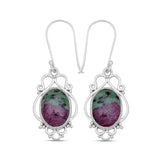 925 Silver Ruby Zoisite Ring & Earrings Set