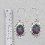 925 Silver Ruby Zoisite Ring & Earrings Set