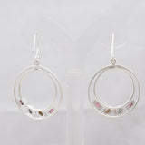 Multi Tourmaline Silver Earrings