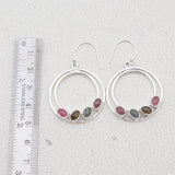 Multi Tourmaline Silver Earrings