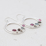 Multi Tourmaline Silver Earrings