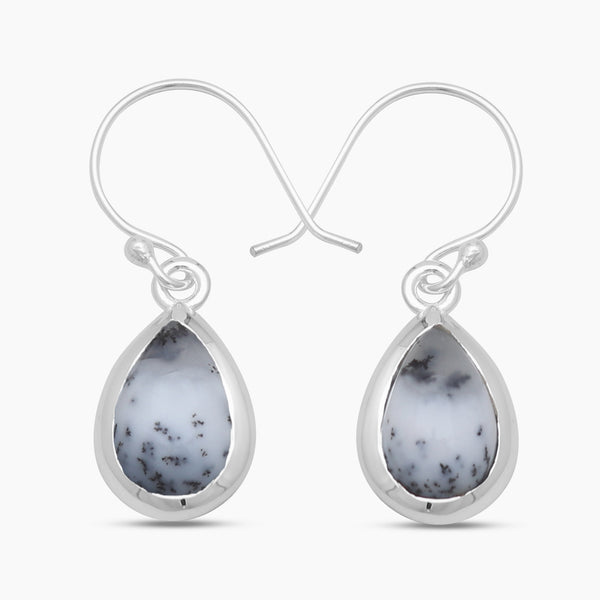 925 Silver Dendritic Opal Earrings