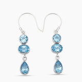 Blue Topaz Silver Earrings