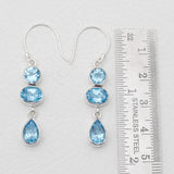 Blue Topaz Silver Earrings