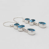 Blue Topaz Silver Earrings