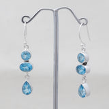 Blue Topaz Silver Earrings