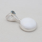 White Opal & Blue Topaz Silver Pendants