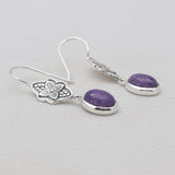 Charoite Silver Designer Women Earrings