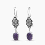 Charoite Silver Designer Women Earrings
