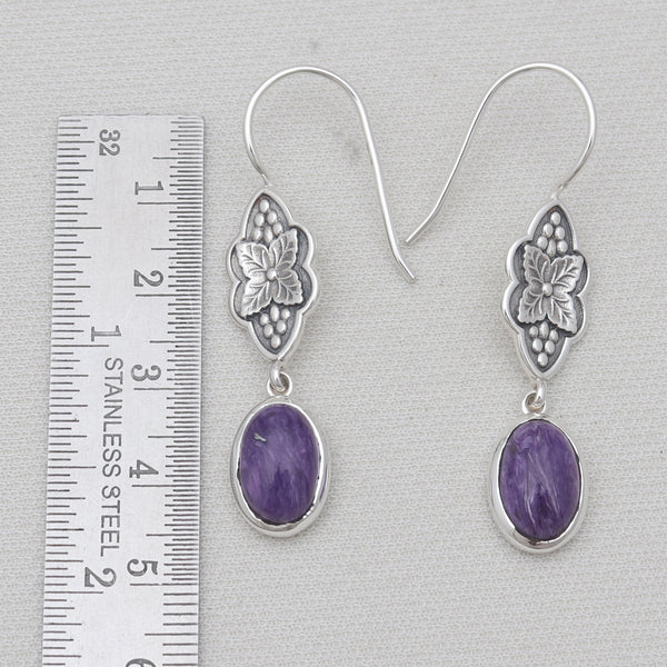Charoite Silver Designer Women Earrings