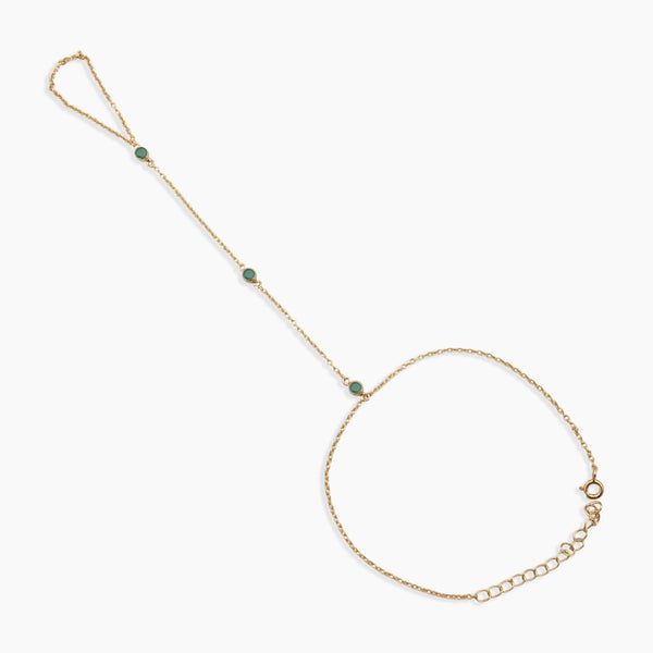 Gold Vermeil Emerald Hand Chain Bracelets