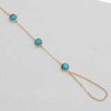 Gold Vermeil Mexican Turquoise Chain Bracelets