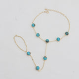 Gold Vermeil Mexican Turquoise Chain Bracelets
